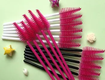 

Factory direct sales of disposable color water drop eyelash brush eyelash volume mascara brush Rose red color1000pcs/lot