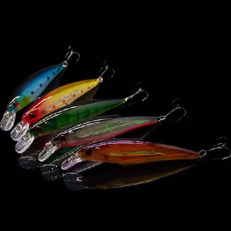 5Pcs/Lot Top Grade Classic laser minnow fishing lure set Floating