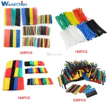 127/140/328/530 Pcs Assorted Polyolefin Schrumpfschlauch Rohr Kabel Sleeves Wrap Draht Set 8 größe Multicolor/Schwarz