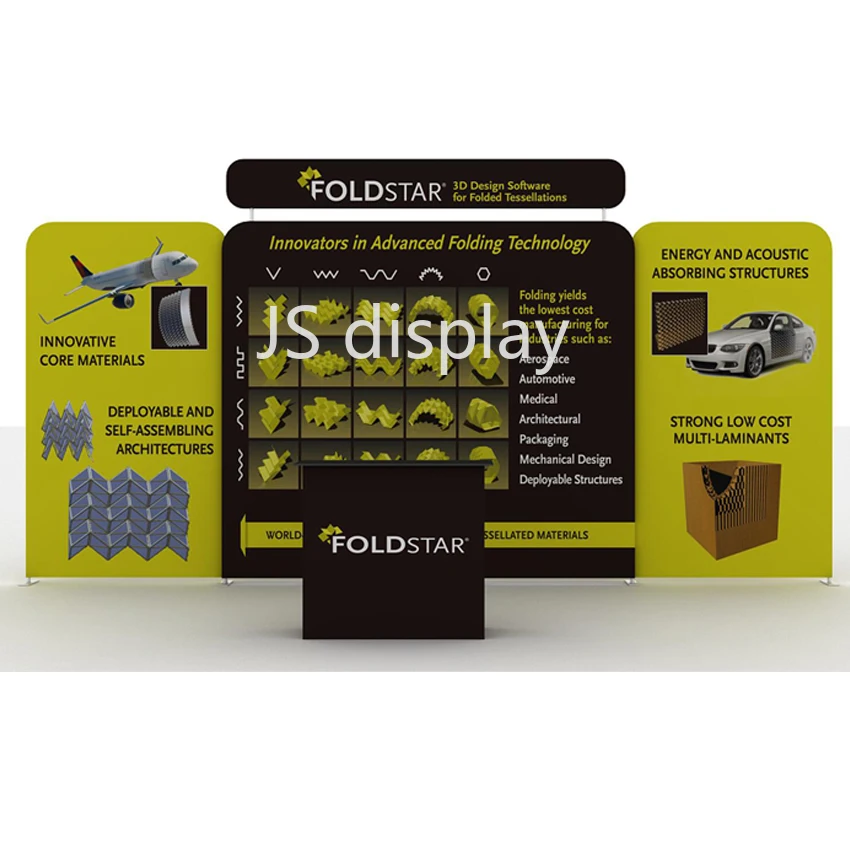 

20ft Portable Custom Trade Show Booth Pop Up Display Stand with LED Lights Counter TV Mount