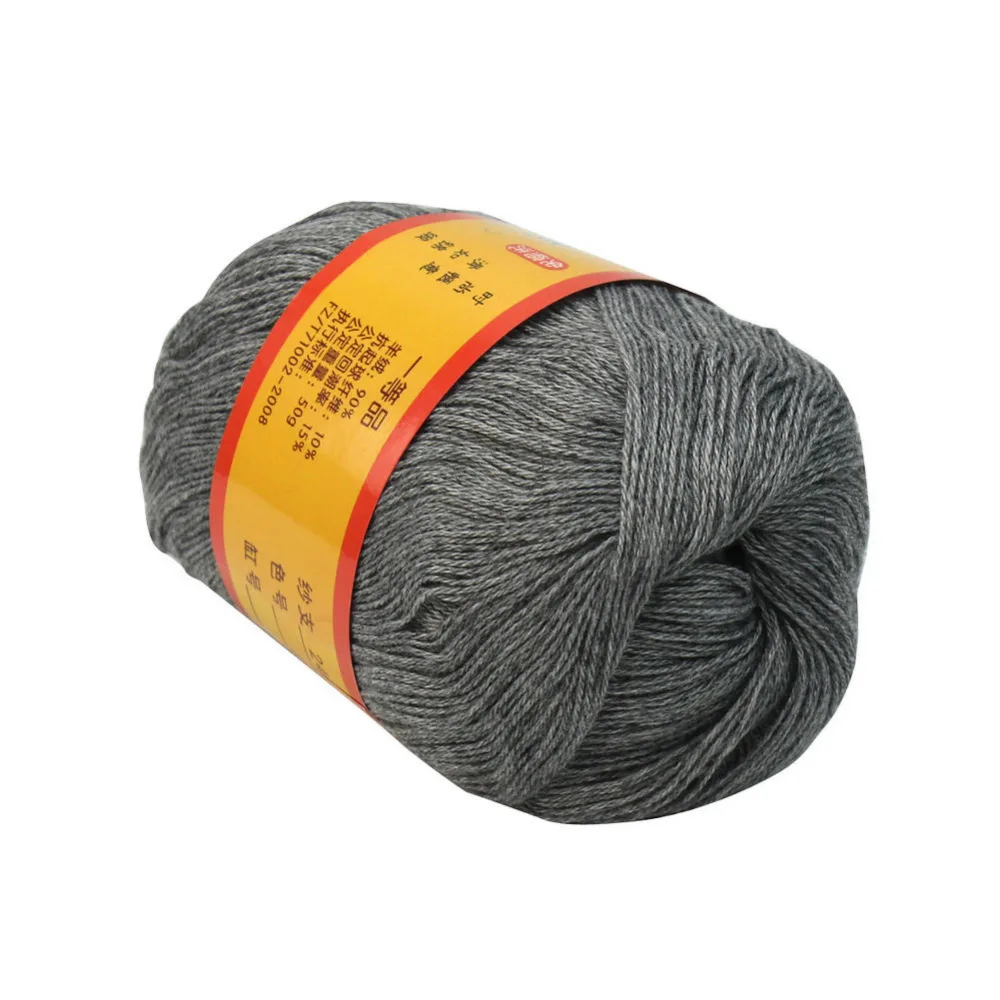 50g Gray Soft Worsted Wool Cashmere Knitting Crochet Yarn For Gloves