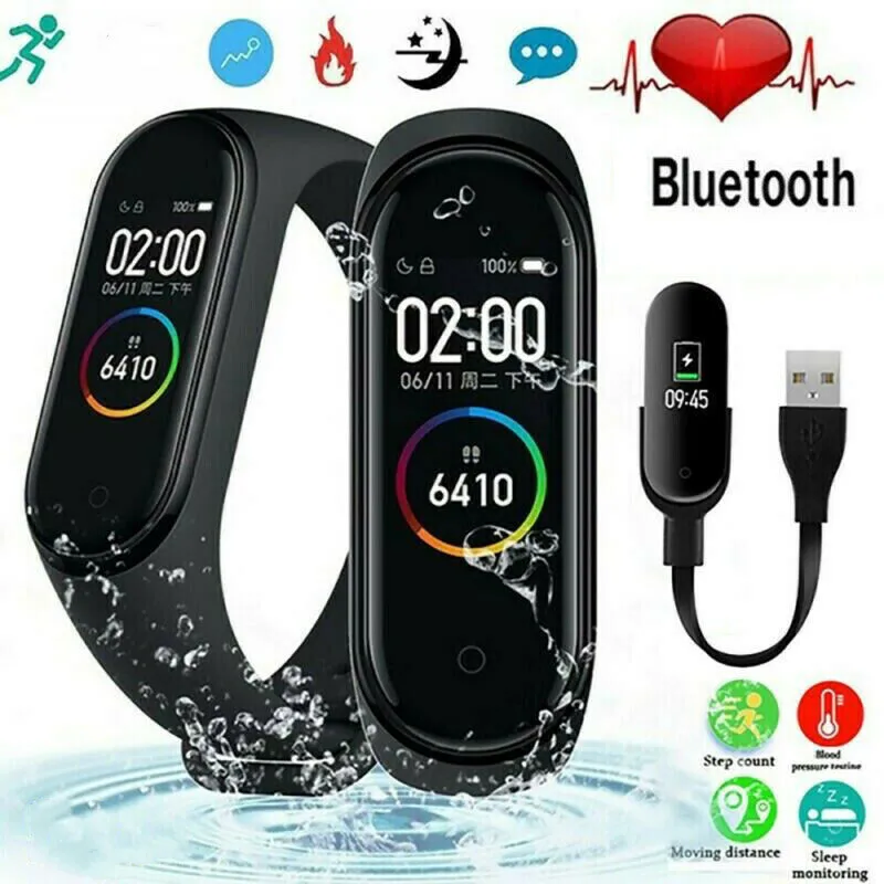 

NEW M4 Smart Watch Sport Bracelet Fitness Tracker Heart Rate Monitor Smart Wristband Band M4 3E19
