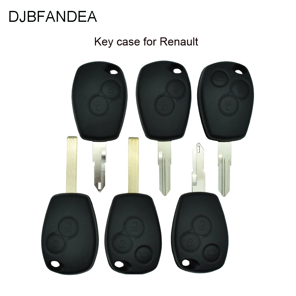 

DJBFANDEA for Renault 2/3 Button Kangoo Clio DACIA Logan Sandero Key Remote Fob Shell Case