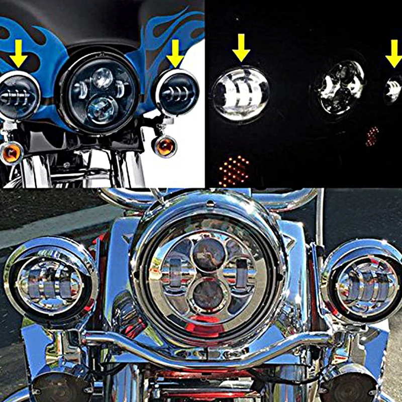 FADUIES 4.5 Inch 30W Black Led Spot Lights 6000k White Passing Projector Fog Lamp For Harley Daymaker Motorcycles  (25)