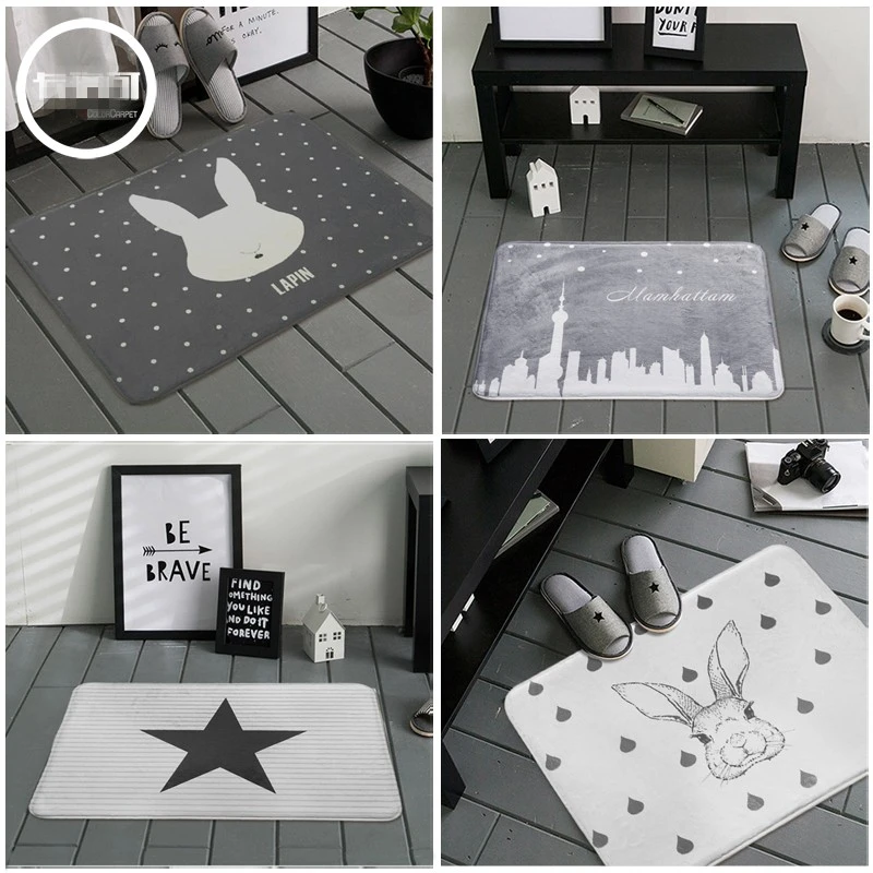 Nordic Rabbit Stars Grey White Bathroom Rug Bathroom Mat Door Bedroom Non Slip Machine Washable Rug Mat Carpet Mat Mat Rug Whitecarpet Mat Rug Aliexpress