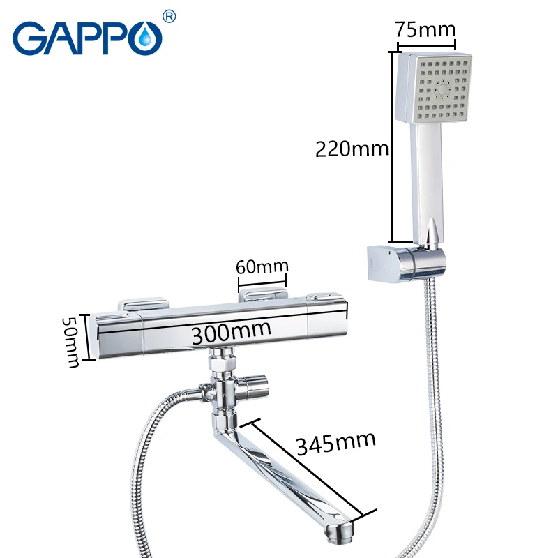 US $63.90 GAPPO Shower Faucet chrome bathroom shower wall mounted thermostat bathtub faucets brass bath taps shower mixer griferia