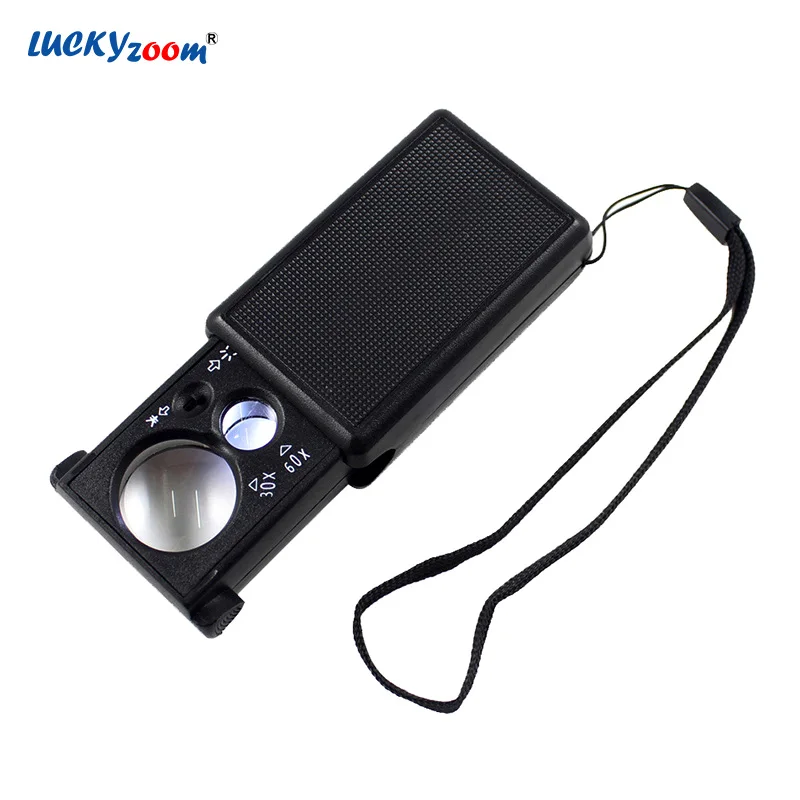 Luckyzoom Mini Pocket Magnifier Glass With LED Illuminated Magnifier