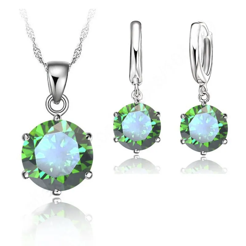 Женский ювелирный комплект из колье и серёг серебра 925 пробы 8 мм|jewelry sets|earring pendant925