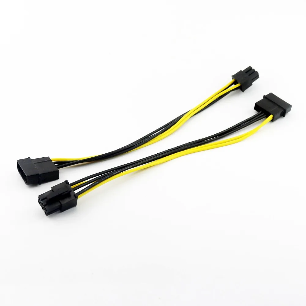 10x4 Pin Molex Male Plug to 6 PCI-Express Female PCIE видео адаптер питания кабель шнур черный 20 см |