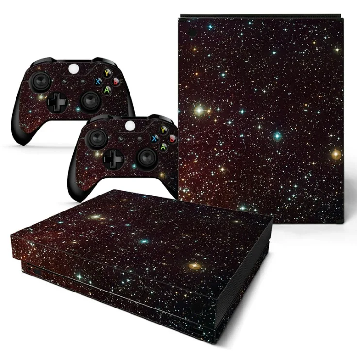 Star Sky Водонепроницаемая наклейка 2 контроллера и наклейка на консоль для Xbox One X Skins весь чехол - Цвет: TN-XboneX-0779