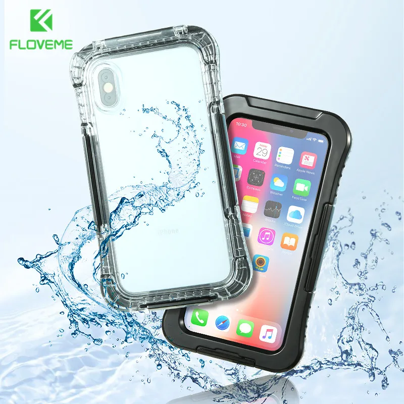 Goedkoop KISSCASE 100% Verzegelde Waterdichte Tassen Gevallen Voor iPhone X 10 Onderwater Zwemmen Duiken Waterdichte Telefoon Pouch Case Voor iPhone X