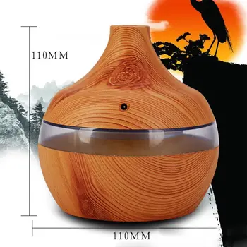

300ML Wood Grain Aromatherapy USB Humidifier Water Droplets Air Purification essential oil aroma diffuser Creative home grain