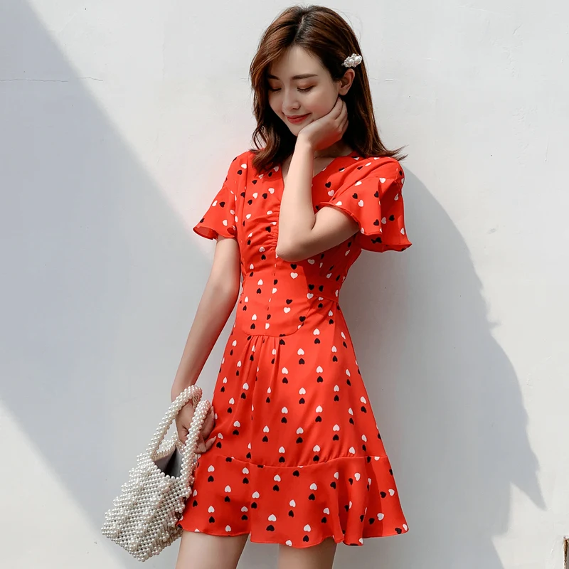 Debowa винтажное платье для женщин 2019 новые летние платья с коротким рукавом v