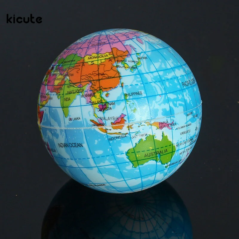 

Funny Mini Foam World Globe Teach Education Earth Geography Toy Map Elastic Ball Model Crafts Educational Supply Gifts 7.5cm