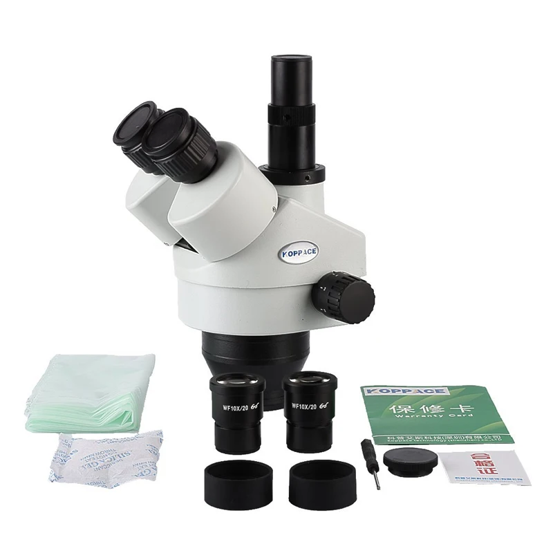 

Electronic Eyepiece 7X-45X Trinocular Stereo Zoom Microscope Lens with Microscope Head & Body Camera 23.2mm Interface