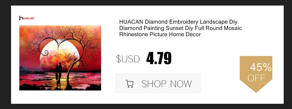 HUACAN 5D DIY алмазная живопись пейзаж с круглым алмазом вышивка лес Картина Стразы Алмазная мозаика дерево