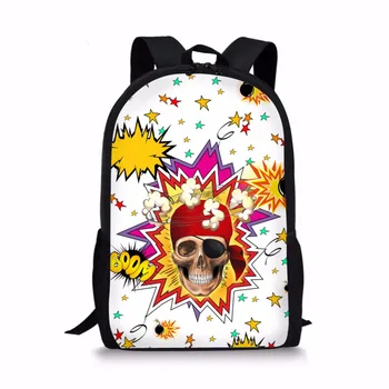 

Coloranimal Children Kids Fashionable School Backpack School Bags for Teenager Girls Boys New Arrival Colorful Skull Print Bags