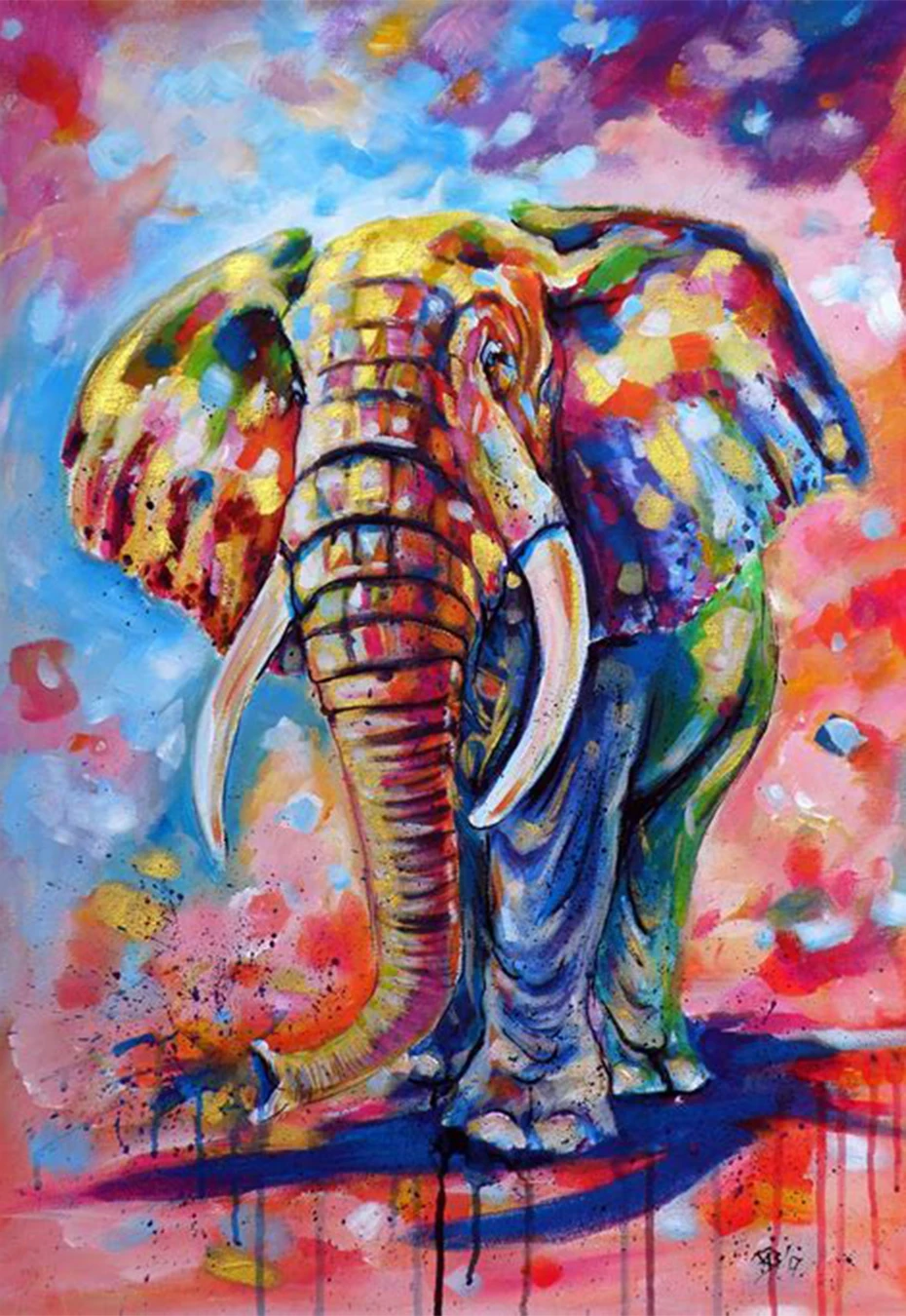 

Watercolor Elephant 5D DIY Diamond Painting Full Square Embroidery Mosaic Animal Paintings From Crystals