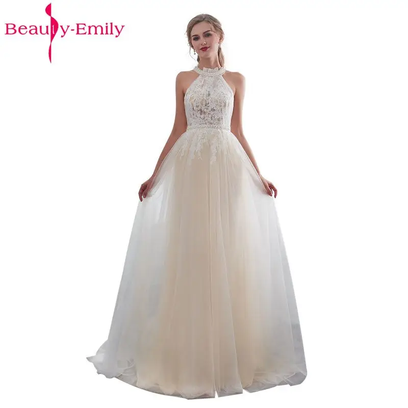 Beauty Emily White Lace Formal Evening Dresses 2018 long Plus Size A-Line Evening Party Dresses Floor-Length Prom Dress Elegant Beauty Emily White Lace Formal Evening Dresses 2018 long Plus Size A-Line Evening Party Dresses Floor-Length Prom Dress Elegant