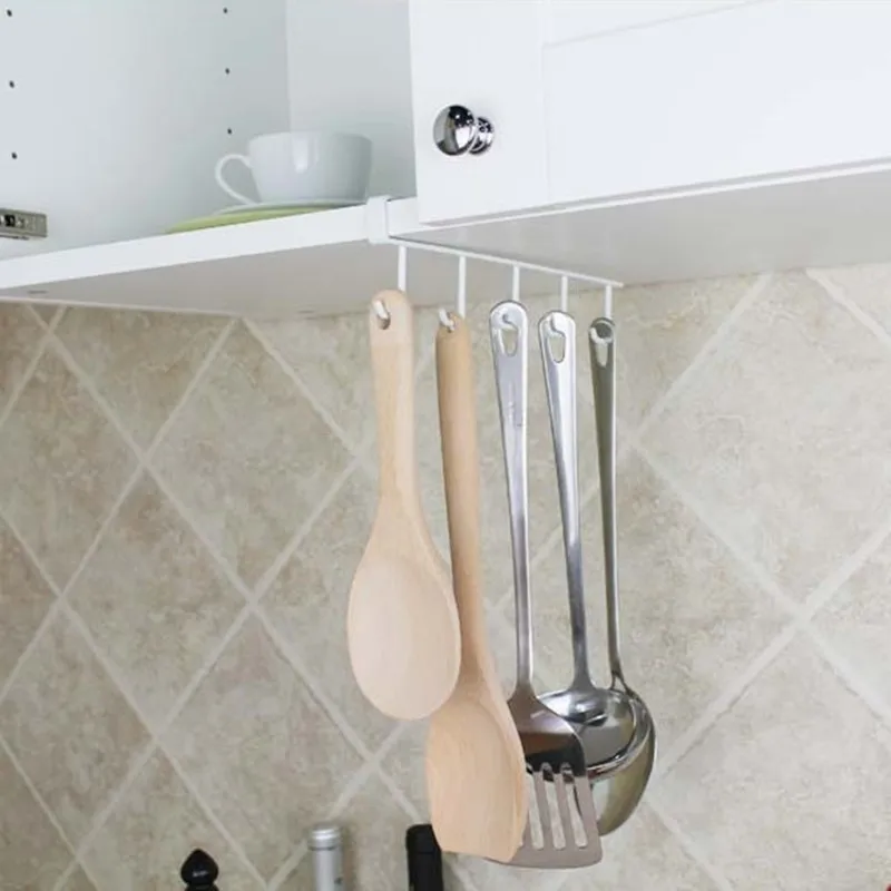 Us 7 27 Multifunctional Kitchen Cabinet Ceiling Hooks Storage Holder Ceiling Hanging Rod Wall Hook Desk Cupboards Hanging Rack Organizer In Hooks