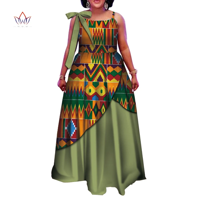 

2019 Summer Dress Dashiki African Long Dress For Women Maxi Dress Bazin Riche Sling Party Dress For Femme WY4032