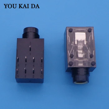 

9-pin Audio Jack Connector Gold color for KTV power amplifier TV etc MIC Jack 6.35mm/6.35 Stereo Audio Microphone Female s 100X