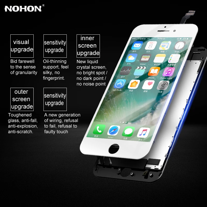 NOHON, ЖК-дисплей, замена экрана для Apple iPhone 6, 6 S, 7, 8 Plus, 3D сенсорный дигитайзер, сборка с рамкой, AAAA, телефон, lcd, s панель