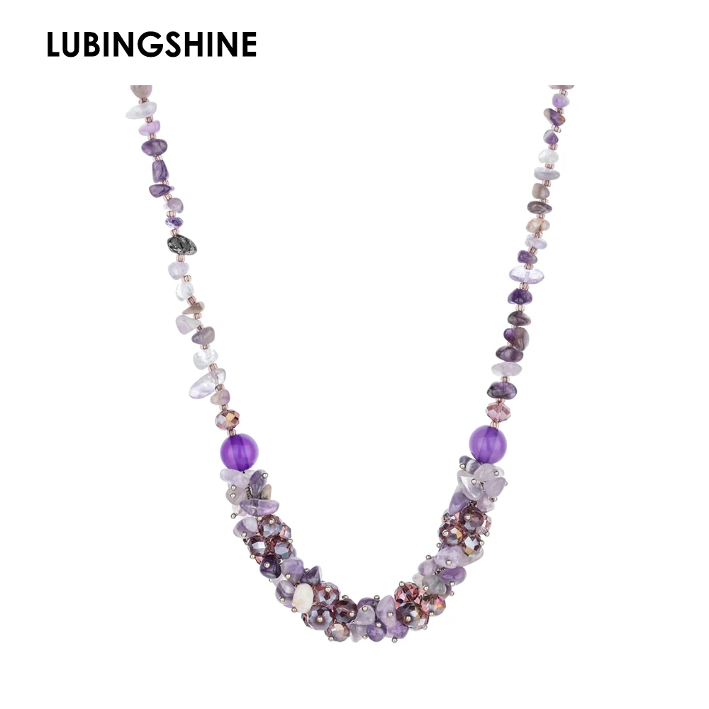 Женское Ожерелье из натурального камня LUBINESHINE богемное Длинное колье-чокер