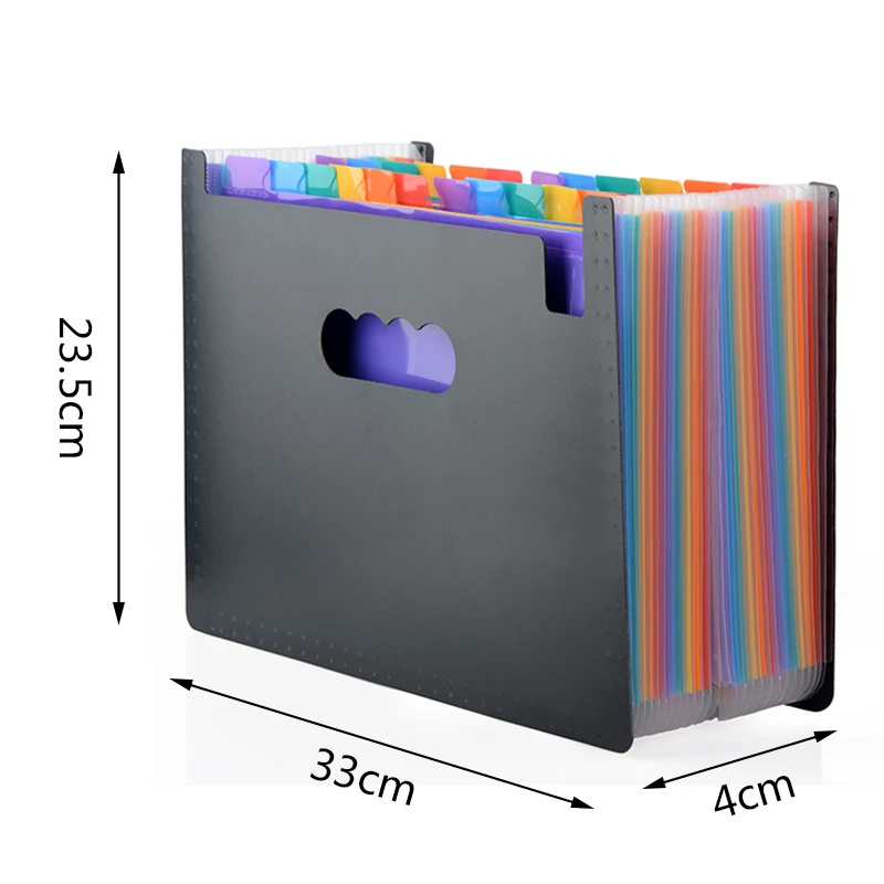 24-Слои Большая Сумка для документов Радуга типа «гармошка» A4 Классификация Тесты документы инструмент Бизнес расширяя папки файла объекты файловых систем