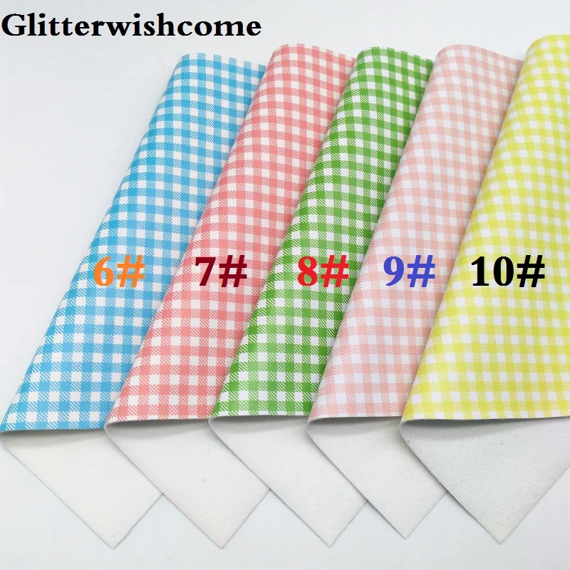 Ткань Glitterwishcome 21x29 см Размер A4 винил для бантов с принтом пледы сетки кожа ткань