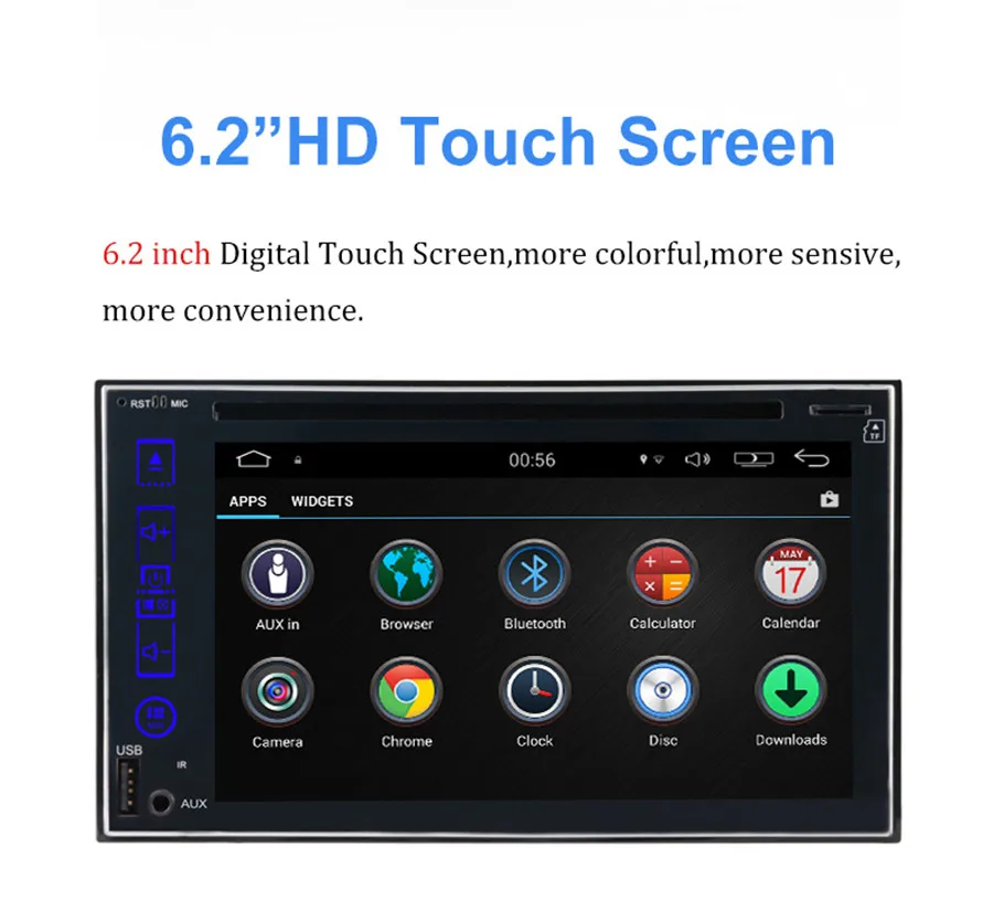 Flash Deal HD 1024X600 2Din Quad Core 2GB RAM 32GB ROM Android 6.0.1 Car DVD GPS Navigation Player Stereo Radio 2 Din Universal 1