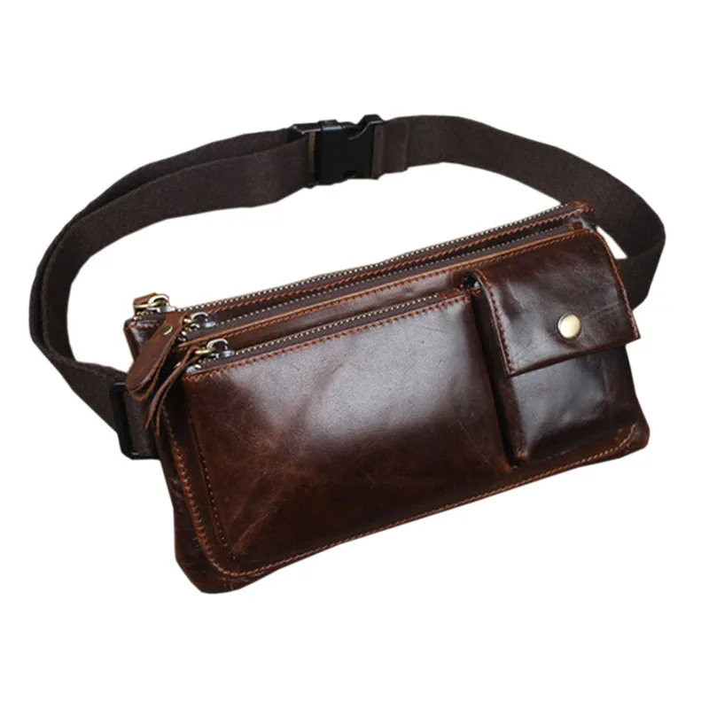 

Wax Purse Hip Fanny Men Clutch Leather Belt Oil Genuine Waist Pack Bag Vintage