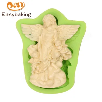 

Fairy Tales Mother Angel Fondant Silicone Cupcake Mold Silica Gel mould Kitchen Baking Tools for Cakes Decorating