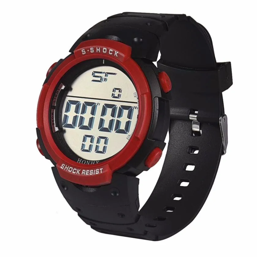 Цифровые часы для мужчин s Лидирующий бренд Lcd электронные наручные часы для мальчиков для мужчин секундомер Дата резиновые спортивные часы Relogio Masculino# LR1