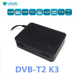 Vmade DVB-T2 K3 ресивера HD цифровой комплект Топ Коробки Поддержка MPEG-2/4 H.264 HD 1080 P DVB T2 тюнер + USB WI-FI Dongle 7601