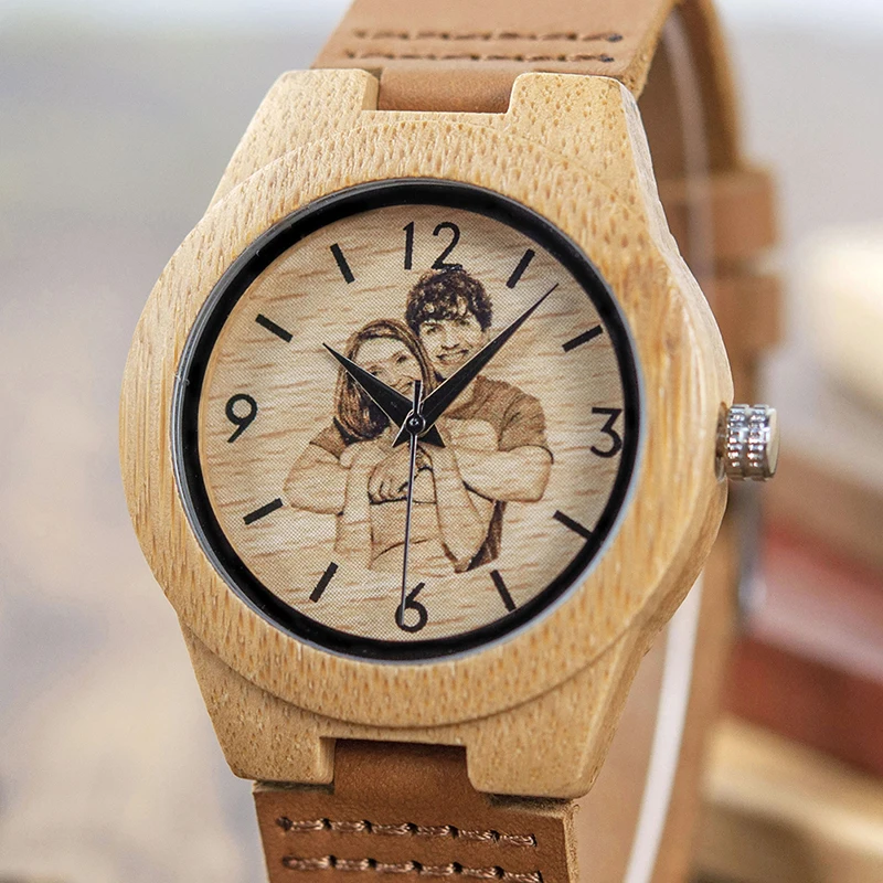 Бобо птица креативный подарок деревянные часы для мужчин и женщин фотографии УФ печать на деревянные часы OEM индивидуальный подарок