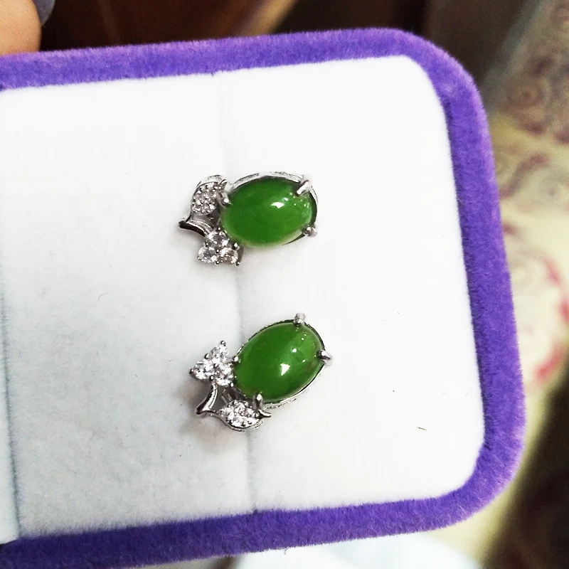 

925 silver Jasper Stud Earrings fashion gift for women jewelry ethnic fine Jewelry new gift e070901agby