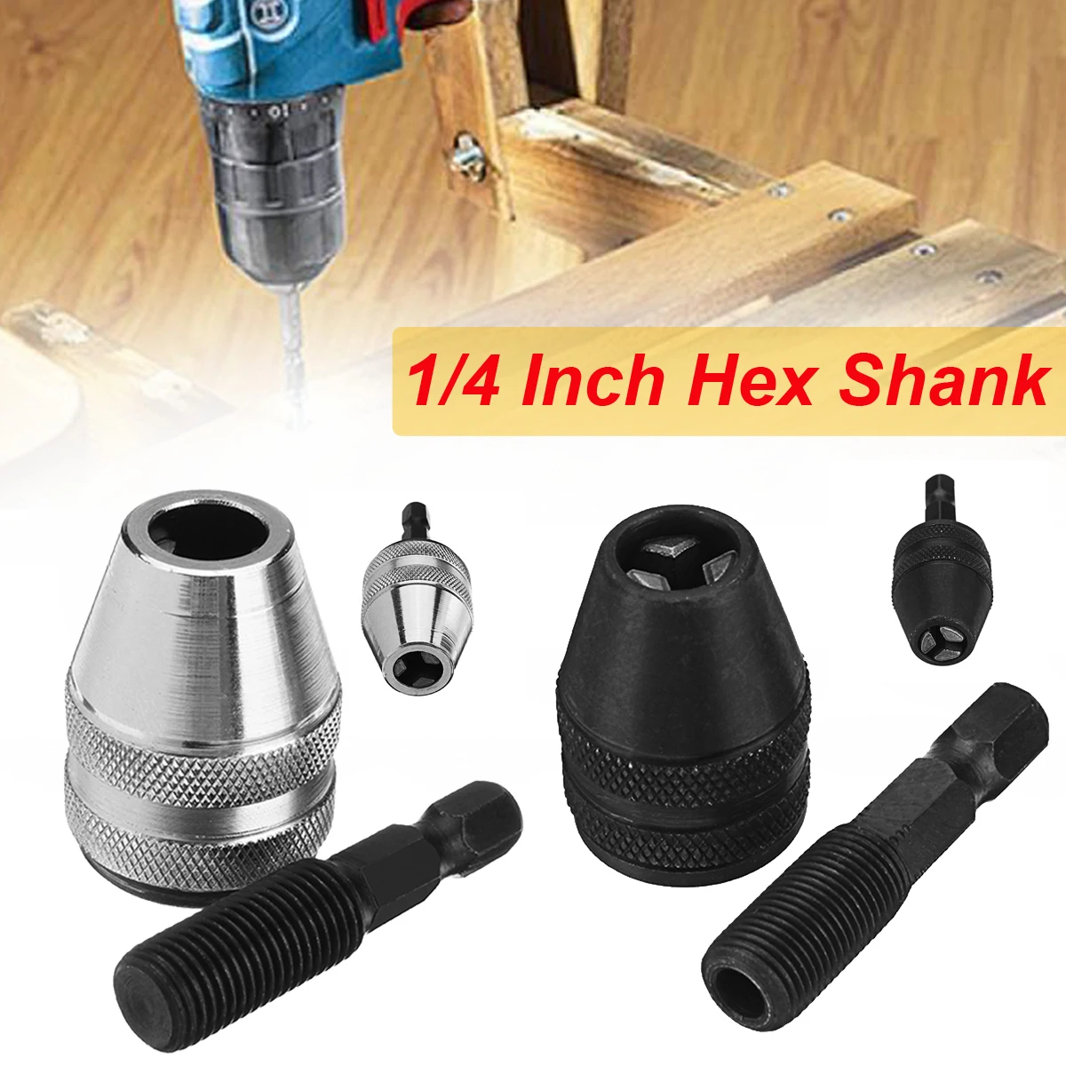 Buy 1Pcs 0.5 8mm Keyless Chuck 1/4 Inch Hex Shank