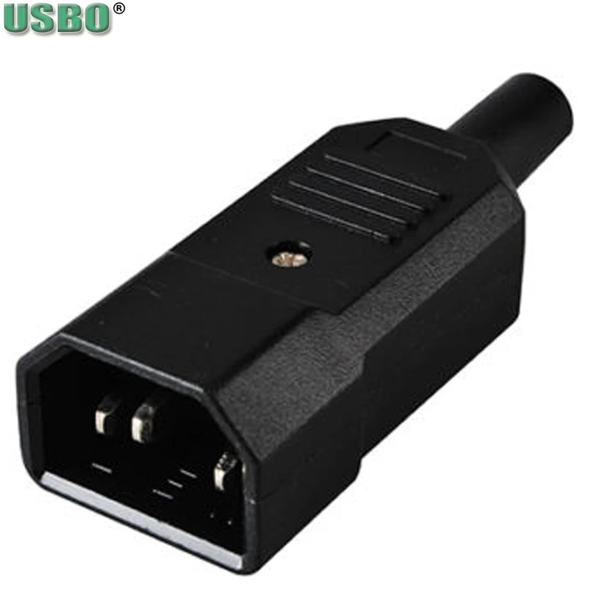 

Black CE 10A 250V IEC320 C13 C14 male female Plug Rewirable PDU UPS Receptacle Power Cable Wired Connector 3 pin AC Socket