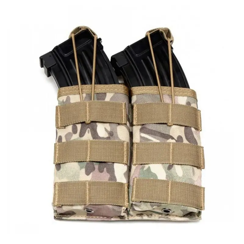 Нейлоновая сумка Тактическая MOLLE Тройная с открытым верхом подсумок Военная AK M4 molle сумка для пейнтбола оборудование тактическая Шестерня коробка патронов - Цвет: DOUBLE CP