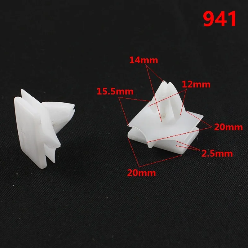 

941 Auto G M White Nylon Door Panel Card Trim Strip snap Moulding Automobile Fastener Retainers Clip For Chevrolet Car Body Trim