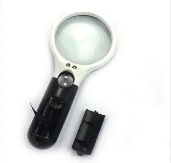 

Mini Pocket Microscope Reading Magnifying Glass Lens Jewelry Loupe 3 LED Light 45X Handheld Magnifying Glass With LED Lights.