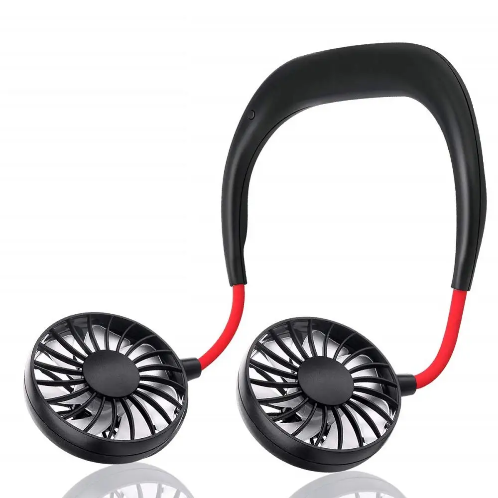 

Mini USB Fan Headphone Design Personal Wearable Neckband Fan Portable USB Battery Rechargeable Fan Cooler Fan 3 Speed Control