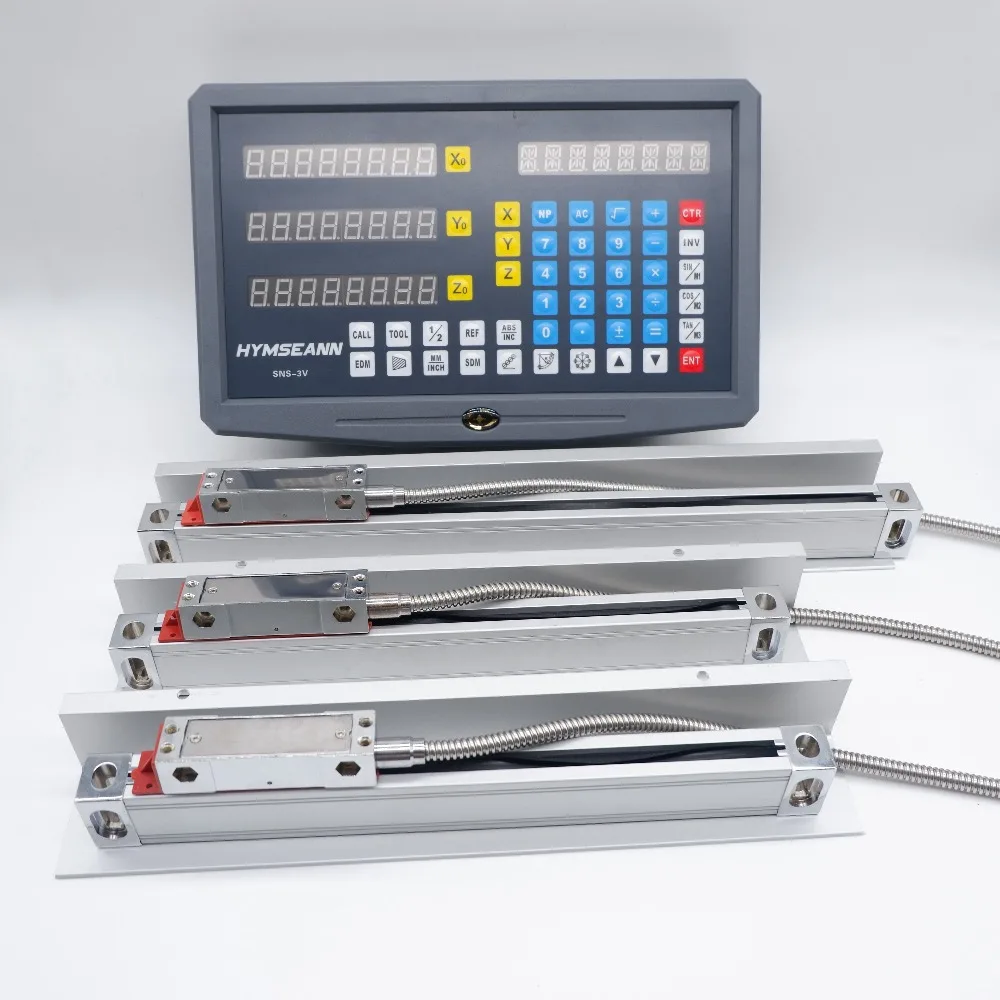 Prix SNS 3V de lecture numérique 3 axes DRO nouveau panneau de couleur et 3 pièces 0.005mm TTL EIA 422 A capteur d encodeur numérique linéaire en verre