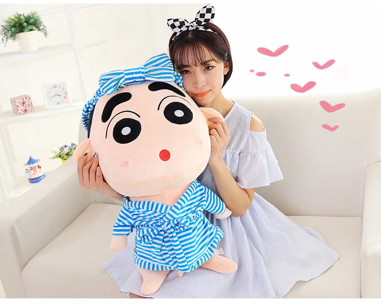 

large 75cm Crayon Shin chan plush doll dressed stripes pajamas ,soft throw pillow birthday gift ,Christmas gift c1208