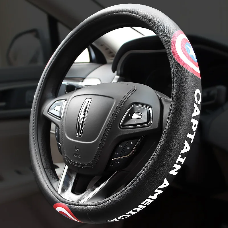 Cartoon steering wheel cover Spider man iron man batman