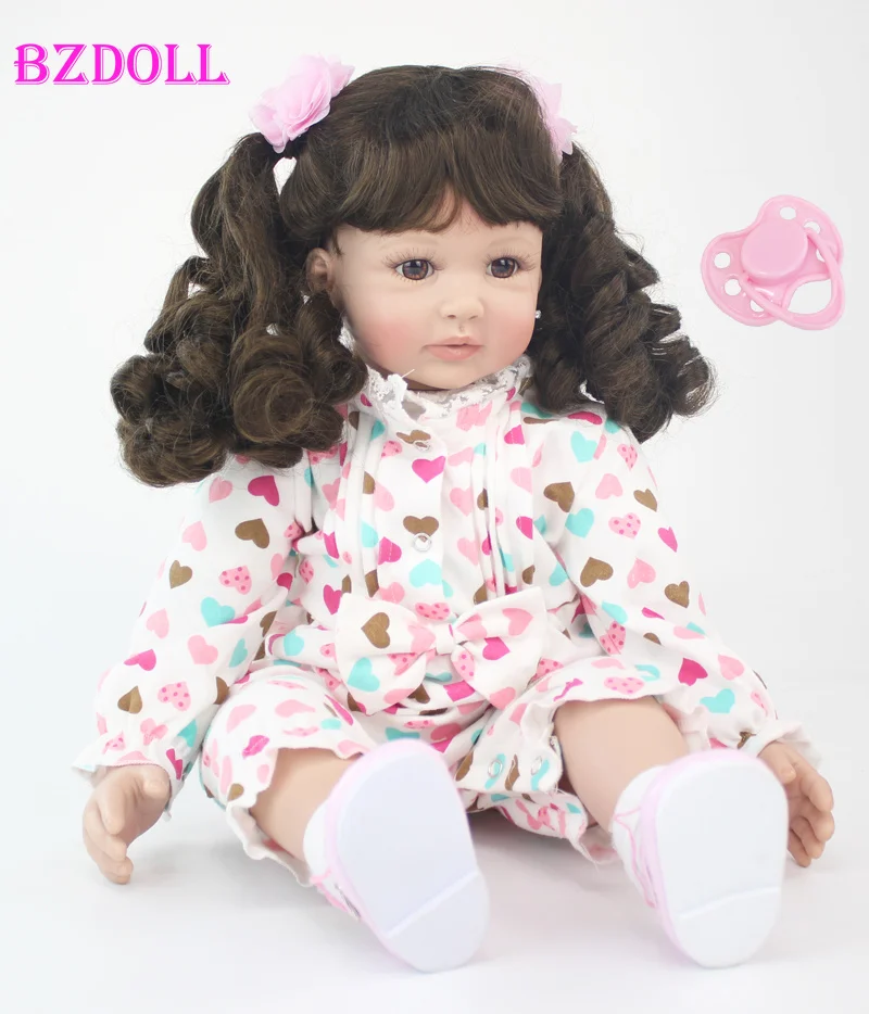 60cm Silicone Vinyl Reborn Baby Doll Toys 24inch Cheap Princess Toddler