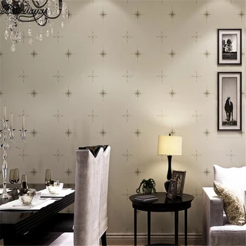 

beibehang Environment minimalist pure paper Nordic Star of David pattern British style bedroom den wall background Beige Grey