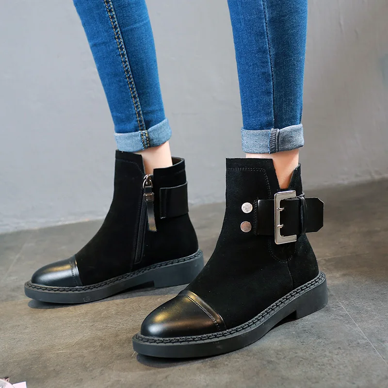 

Martin boots female short tube British wind students Korean version of the wild 2018 autumn new thick with retro platform boots