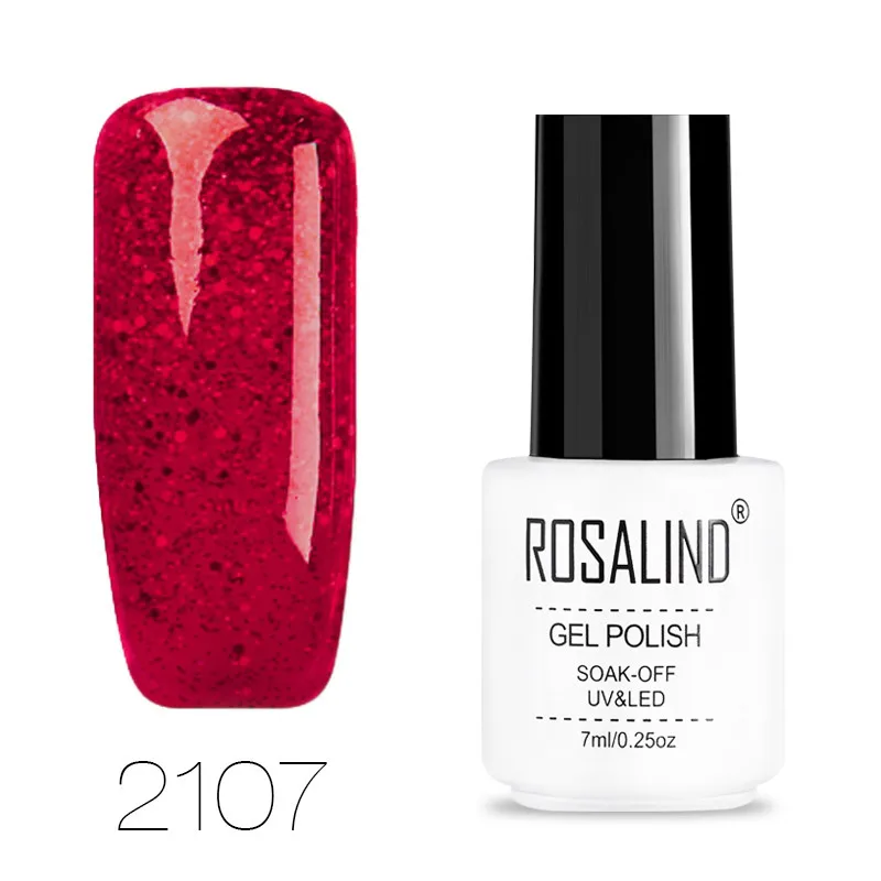 ROSALIND Алмазный Блестящий Гель-лак для ногтей, маникюр для ногтей, полуперманентный УФ-гель для ногтей - Цвет: 2107